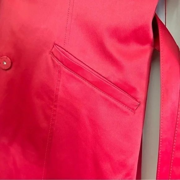 Kenneth Cole New York Women’s Red Mid Length Jacket Trench Coat Wide Collar sz S - Picture 15 of 15